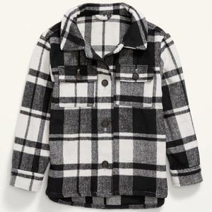 OLD NAVY BLACK & WHITE PLAID FLANNEL SHACKET